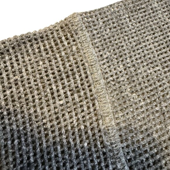 LARGE Eileen Fisher Gray Organic Linen Délavé Round Neck Crochet Top - Picture 9 of 11